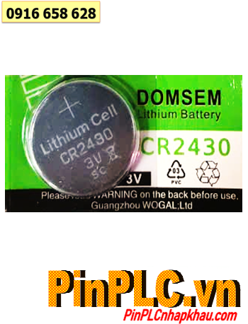 DOMSEM CR2430, Pin 3v Lithium DOMSEM CR2430 (24mmx3.0mm) chính hãng